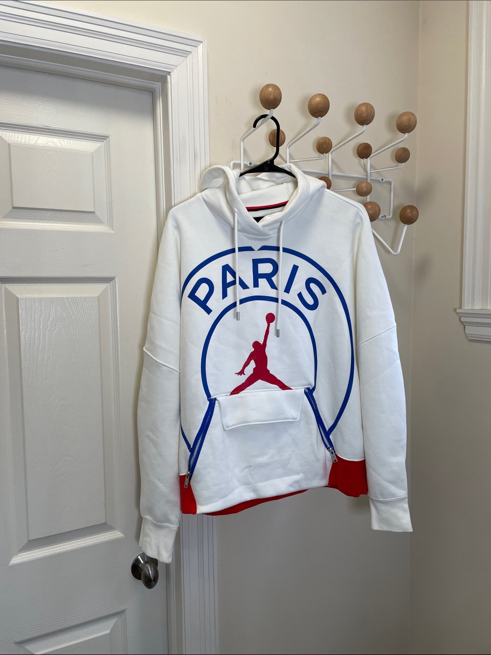 Jordan PSG Paris Athletic Baggy Hoodie - White / Red - XL